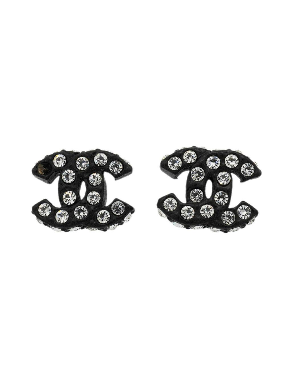 Chanel Cc Logo Earrings Silver-Tone #371384C77B